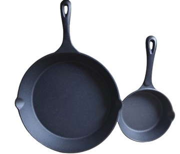 Patelnie żeliwne komplet mała i duża 16/30cm