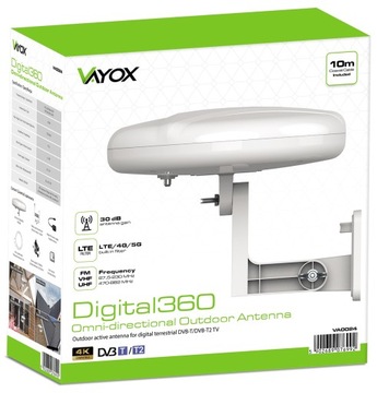 ДРУГАЯ АНТЕННА DVBT2 ДЛЯ НАземного телевидения LTE 4K MUX8 Digital360 VAYOX