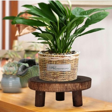 1 деревянная подставка для мини-цветочного горшка,