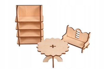 ДЕРЕВЯННАЯ МЕБЕЛЬ ДЛЯ КУКОЛЬНОГО ДОМА