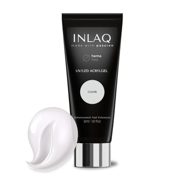 INLAQ Akrylożel do Paznokci Clear Budujący Acrylgel 30ml HEMA Free