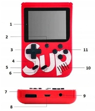 PRZENOŚNA KONSOLA RETRO GRA DO TV DLA DZIECI 400 KULTOWYCH GIER + PAD