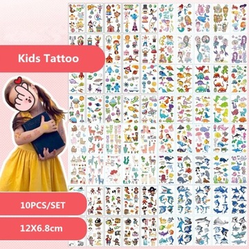 10pcs/set Temporary Tattoos Stickers for Kids Cute