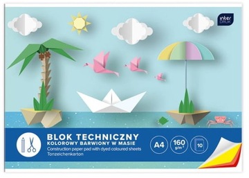 BLOK TECHNICZNY KOLOROWY A4 INTERDRUK