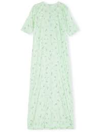 GANNI sukienka 42 XL GREEN SILK SATIN DRESS