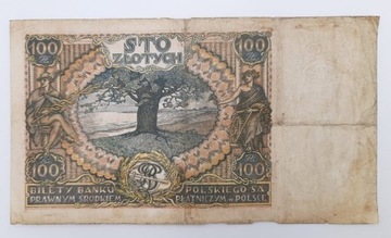 Старая коллекционная банкнота Польша 100 злотых 1934 года.
