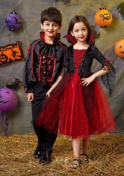 STRÓJ PRZEBRANIE WAMPIR DRAKULA HALLOWEEN 116/122
