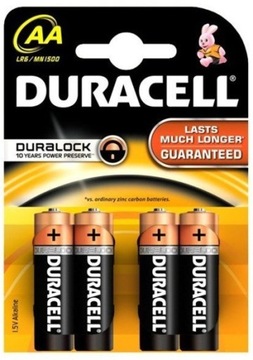 4 щелочные батарейки DURACELL AA R6 LR6 1,5 В