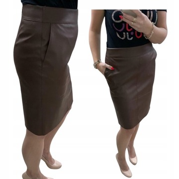 SPÓDNICA SKÓRZANA BIZNESS FASION Z KIESZENIAMI Roz.42