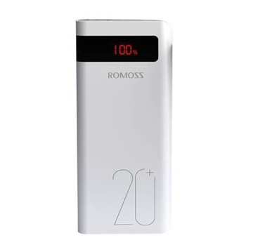 MOCNY POWERBANK ROMOSS USB 20000 MAH 2X USB-A USB-C Z WYŚWIETLACZEM LED