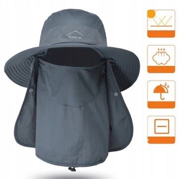 ШЛЯПА ДЛЯ РЫБАЛКИ С МАСКОЙ ШИРОКОПОЛАЯ ШЛЯПА СОЛНЦА