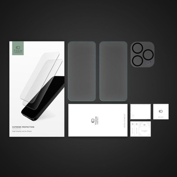 НАБОР ЗАКАЛЕННОГО СТЕКЛА TECH-PROTECT SUPREME SET IPHONE 15 PRO CLEAR