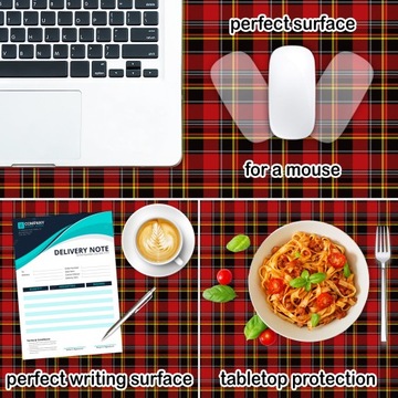 Mata ochronna na Biurko 90x45 Czerwona Kratka