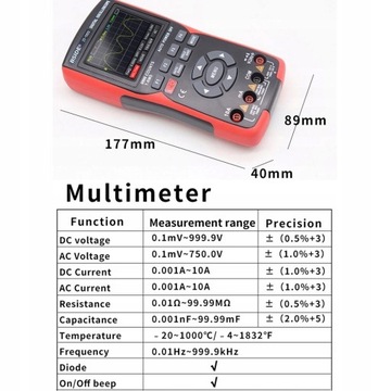 Цифровой мультиметр-осциллограф 2в1 Частота