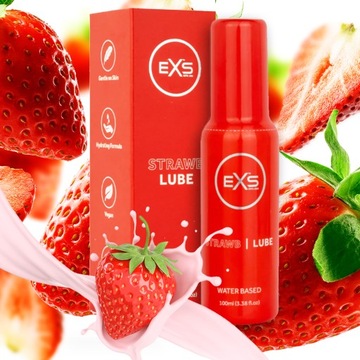 EXS LUBRYKANT żel intymny SMAKOWY oralny jadalny TRUSKAWKOWY do loda 100ml