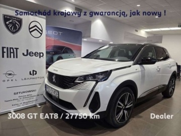 Peugeot 3008 II Crossover Facelifting  1.2 PureTech 130KM 2022 Peugeot 3008 1.2 PureTech GT EAT8 130KM SalonPL Gwarancja Dealer 1.2 130KM