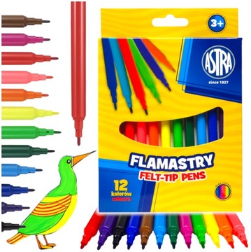 ASTRA FLAMASTRY PISAKI 12 KOLORÓW