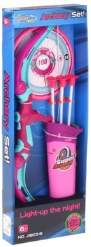 ZESTAW ŁUCZNICZY ŁUK I STRZAŁY DLA DZIEWCZYNKI ŚWIECĄCY I Z DŹWIĘKIEM
