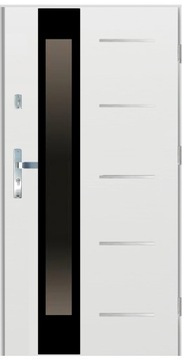 Drzwi wejściowe 72 mm SI-20 BLACK INOX biały 90 P