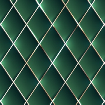 TAPETA ART DECO ROMBY BUTELKOWA ZIELEŃ 3D 5546al