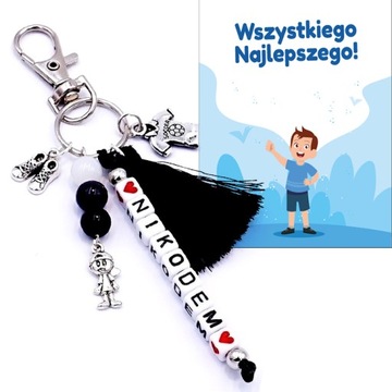BRELOK ZAWIESZKA IMIE PREZENT NA DZIEŃ CHŁOPAKA CHŁOPIEC Z CZAPKĄ DO SZKOŁY