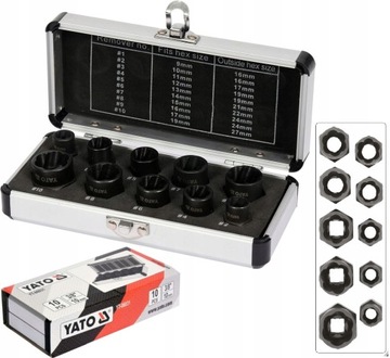 YATO WYKRĘTAKI DO ZERWANYCH URWANYCH USZKODZONYCH OBROBIONYCH ŚRUB 10SZT