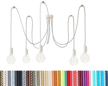 Oprawka E27 osłonka biała mat do lampy z miedzią