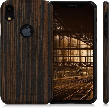 Plecki KALIBRI do Apple iPhone XR drewno ciemny brąz