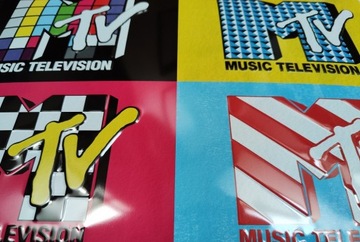 ПОСТЕР 30X40 ЛОГОТИП MTV ПОП АРТ КАРТИНА ЦВЕТ МЕТАЛЛА