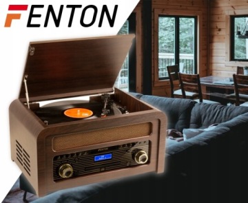 Ретро-проигрыватель Fenton Nashville с Bluetooth, CD, FM и DAB радио + винил