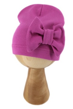 ДЕТСКАЯ ВЕСЕННЯЯ ОДНОСЛОЙНАЯ ШАПКА С БАНТОМ