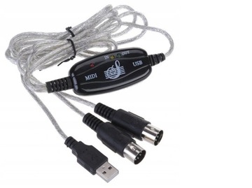 MIDI-ИНТЕРФЕЙС К USB ДВУХСТОРОННИЙ MIDI-КАБЕЛЬ ВХОД 2М ВЫХОД 5 DIN 16 КАНАЛОВ