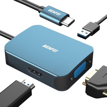 HUB USB C USB-C Stacja dokująca BENFEI VGA HDMI USB C USB