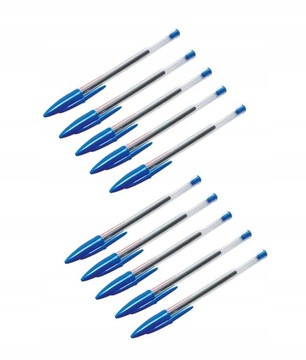 Długopis niebieski 1 mm miękko piszący - 10 szt.