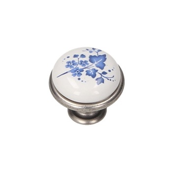 Gałka meblowa porcelana biała GP19-011 dekor 16