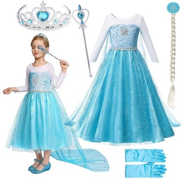 STRÓJ SUKIENKA TIARA ZESTAW ELZA elsa L 122 130