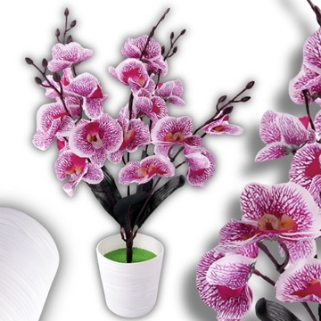STORCZYK SZTUCZNY W DONICZCE ORCHIDEA KWIAT KWIATY SZTUCZNE JAK ŻYWY DUŻY