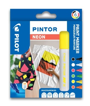 PILOT zestaw PINTOR M 6 sztuk kolory neonowe