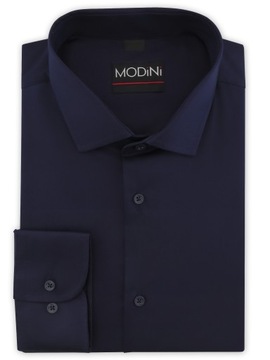 ELASTYCZNA GRANATOWA KOSZULA MĘSKA MODINI Y91 164-170 / 42-Regular
