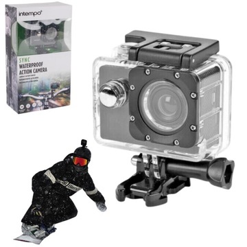 INTEMPO 1080P ACTION CAM KAMERA WYCZYNOWA WODOODPORNA WYTRZYMAŁA Z UCHWYTEM