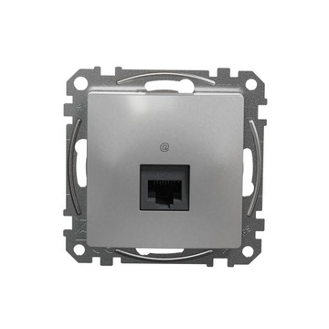 Компьютерная розетка Sedna Design RJ45, серебристая
