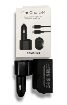 ОРИГИНАЛЬНОЕ АВТОМОБИЛЬНОЕ ЗАРЯДНОЕ УСТРОЙСТВО SAMSUNG 60ВТ (45ВТ + 15ВТ) + КАБЕЛЬ 1М БЫСТРЫЙ