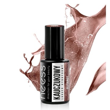 NEESS Kauczukowy lakier hybrydowy do paznokci z brokatem, 7496/4, 4 ml