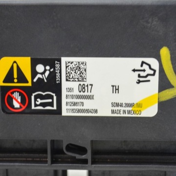 13510817 MODUL AIRBAG CHEVROLET CAMARO 2.0 TURBO