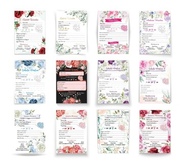 Свадебная анкета, свадебные анкеты, А5, 4 шт.