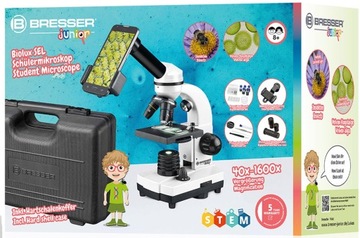 Микроскоп Biolux SEL, 40x-1600x JUNIOR, чемодан, фотоадаптер для смартфона