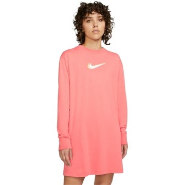 Sukienka damska Nike Nsw LS Dress Prnt różowa DO2580 603 L