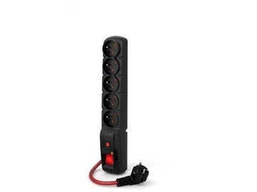 Listwa zasilająca F5 Power 5m 16A 5 gniazd czarna