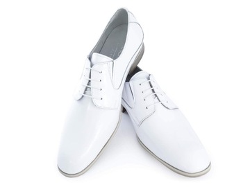 Białe lakierki męskie - buty wizytowe T7 42 MODINI