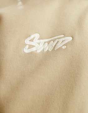 Pull&Bear Beżowa bluza z kapturem z nadrukiem "STWD" na plecach M